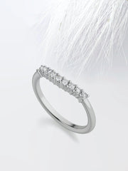 Round Cut Moissanite Diamond Wedding Band in White Gold Mapple Gems